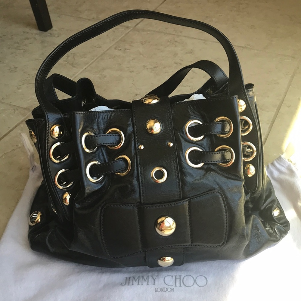 ❤️SOLD❤️Authentic Jimmy Choo Ramona Stud Black Leather bag - Picture 3 of 16